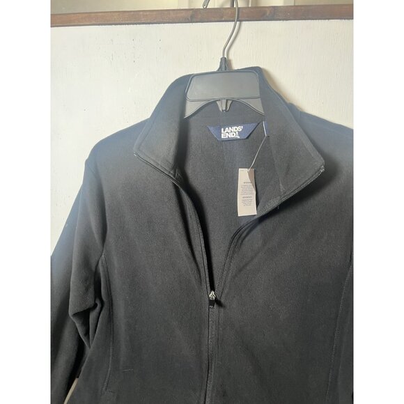 Land's End Women’s L 14/16 Fleece Full Zip Black Jacket NWT. Q - Picture 4 of 7